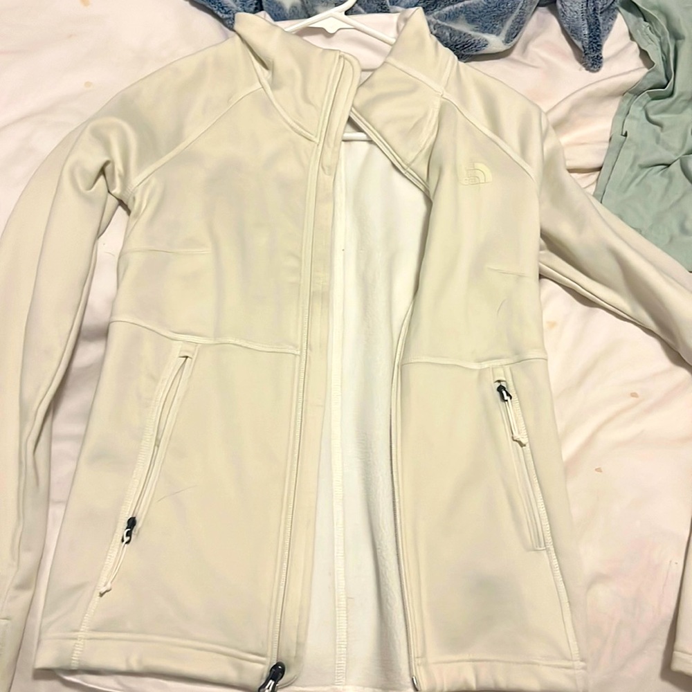 GREAT CONDITION there is no stains white cute and perfect for the weather